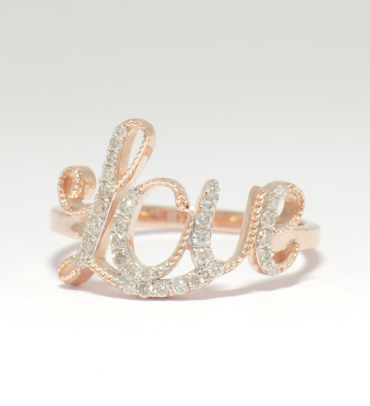 14kt Love Script Diamond Ring — lr2086