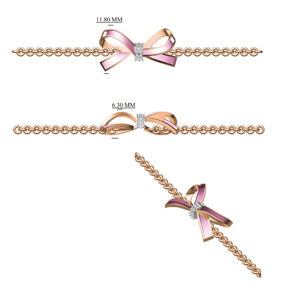 Pink Bow Kids Nazariya Diamond Bracelet