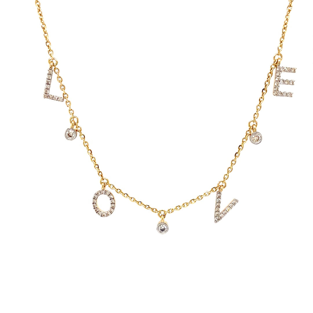 Dangle Love Letter Diamond Necklace — cn0161