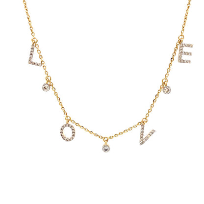 Dangle Love Letter Diamond Necklace — cn0161