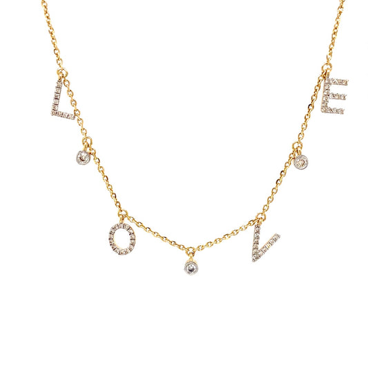 Dangle Love Letter Diamond Necklace — cn0161