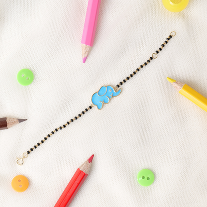 Elephant nazariya in gift box — 14k gold kids nazariya diamond bracelet ready for gifting