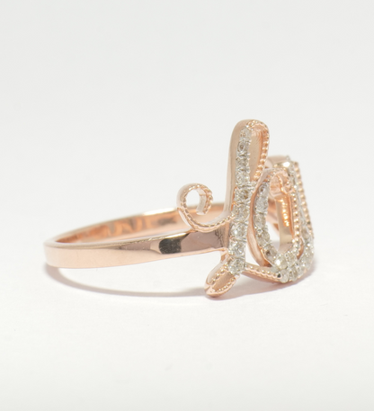 14kt Love Script Diamond Ring — lr2086