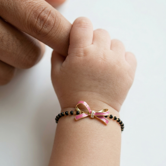 Pink Bow Kids Nazariya Diamond Bracelet