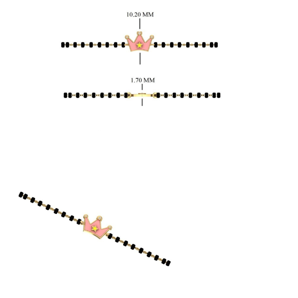 Pink Crown Kids Nazariya Diamond Bracelet