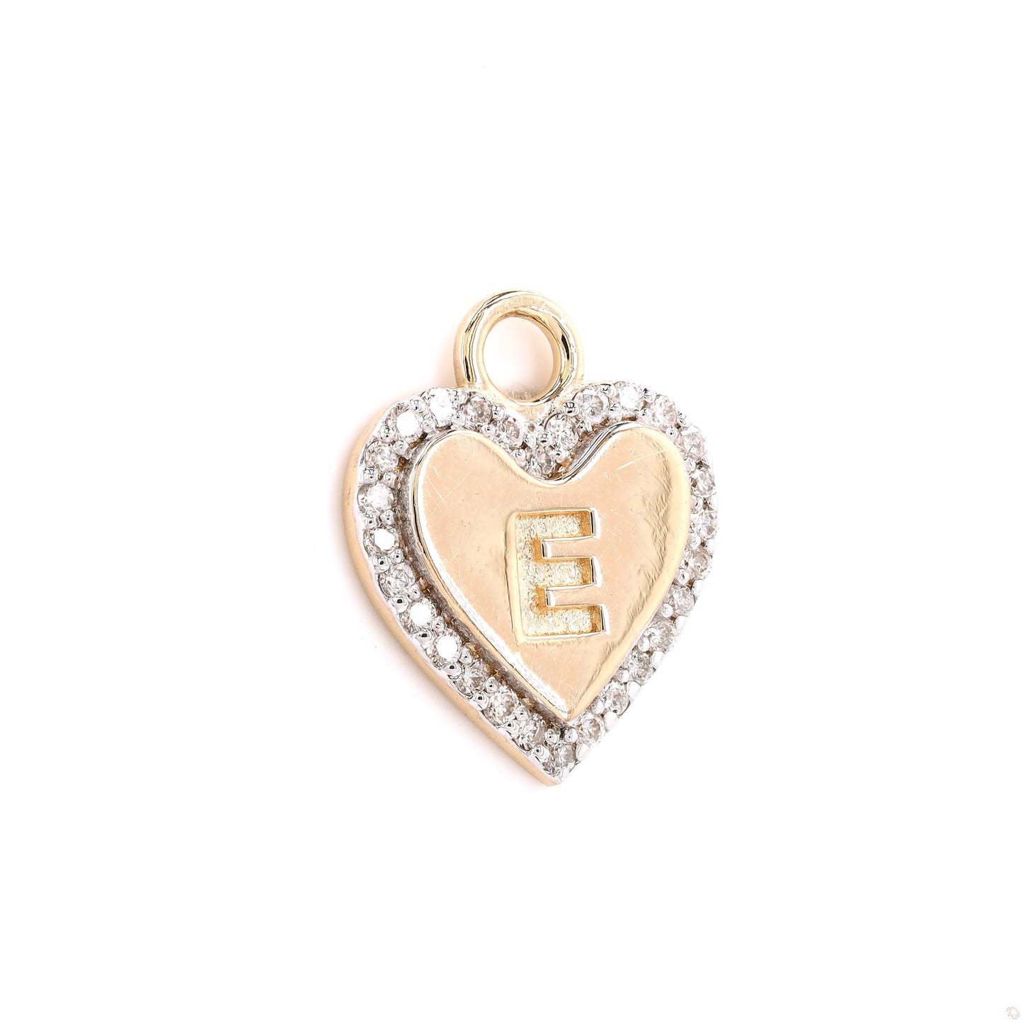 Embossed Initial Heart Layering Charm — P01119
