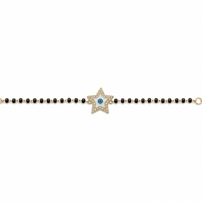 Diamond close-up — 14K yellow gold star kids nazariya with pavé-set natural diamonds
