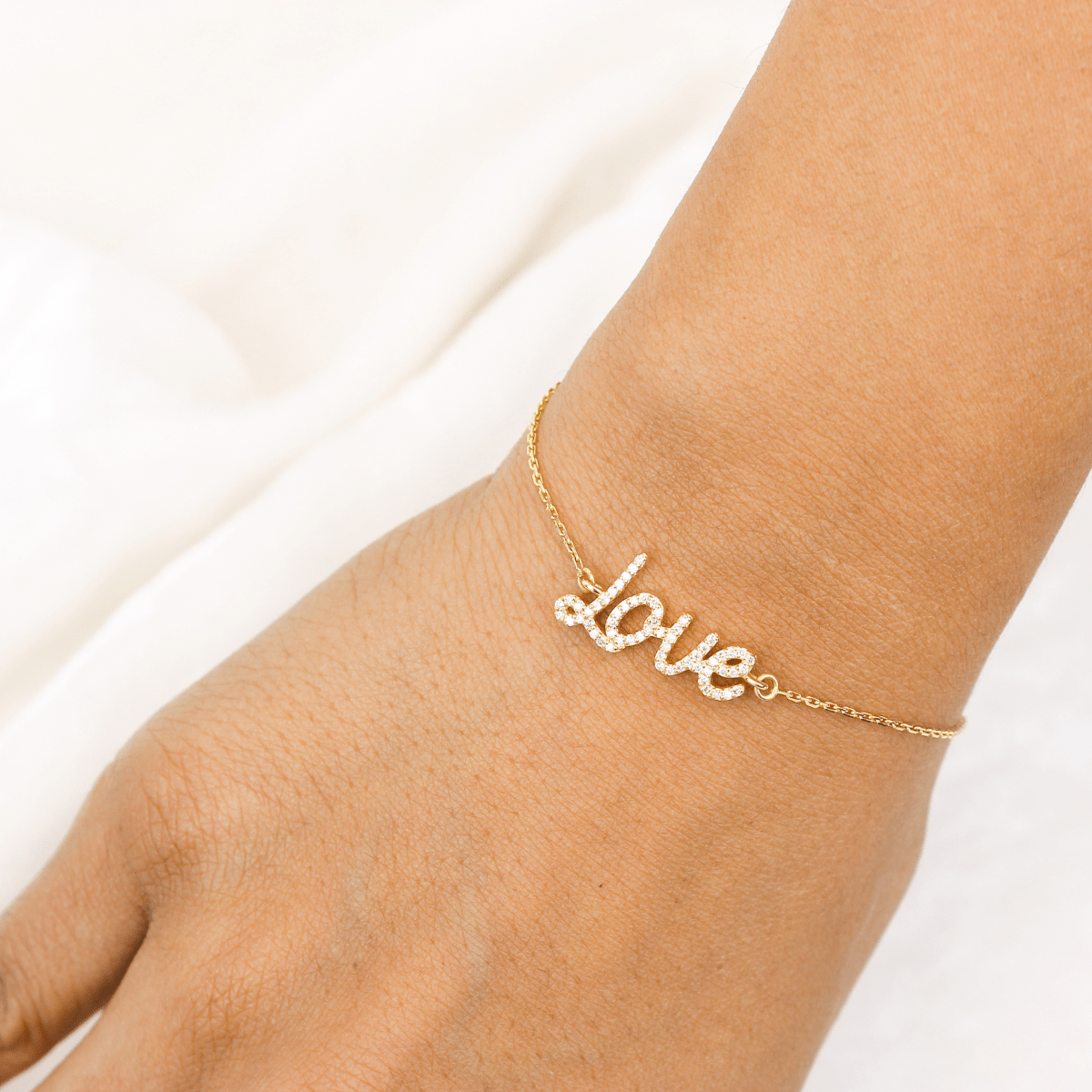 Love Script Diamond Bracelet - SJKJP535