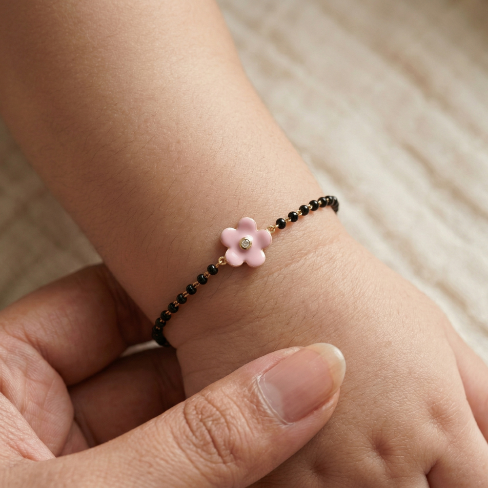 Pink Flower Kids Nazariya Diamond Bracelet