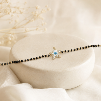 Gift-box presentation — 14K yellow gold star kids nazariya with natural diamonds