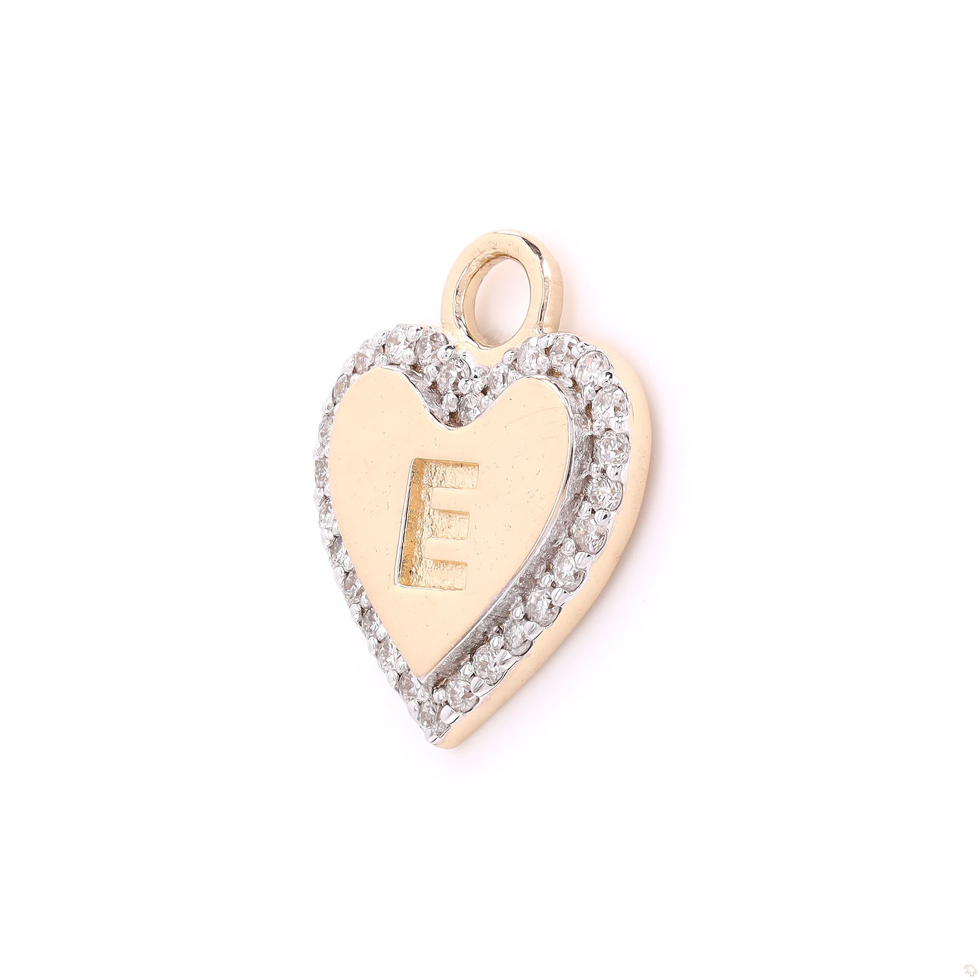 Embossed Initial Heart Layering Charm — P01119