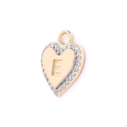 Embossed Initial Heart Layering Charm — P01119