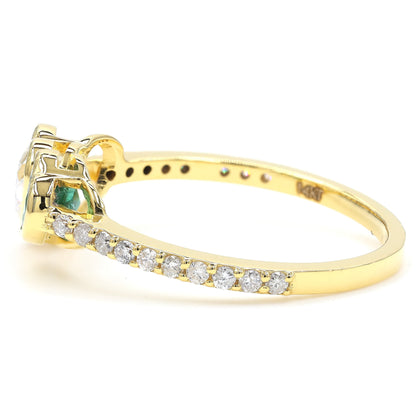 Heart Diamond Natural Emerald Ring