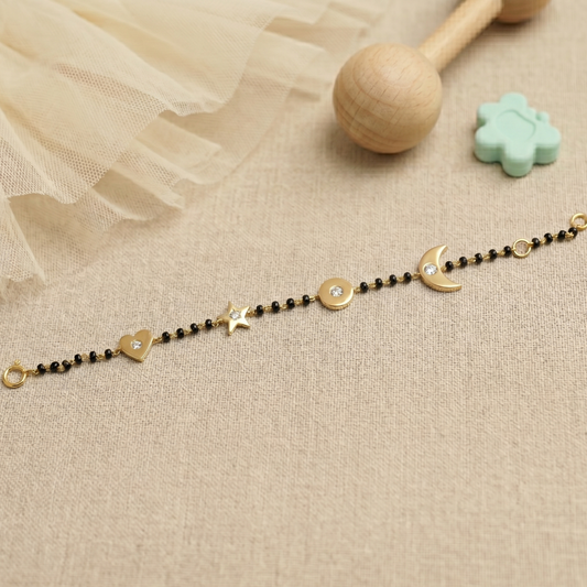 Nazariya bracelet in gift box — 14k gold kids nazariya diamond bracelet for baby gifting