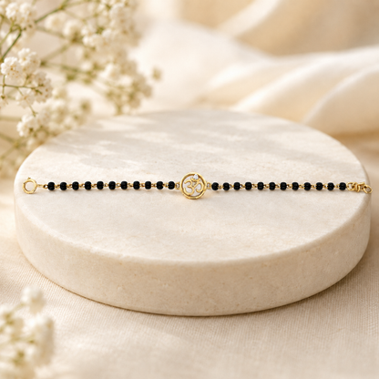 14k gold kids nazariya with Om charm for baby gifting