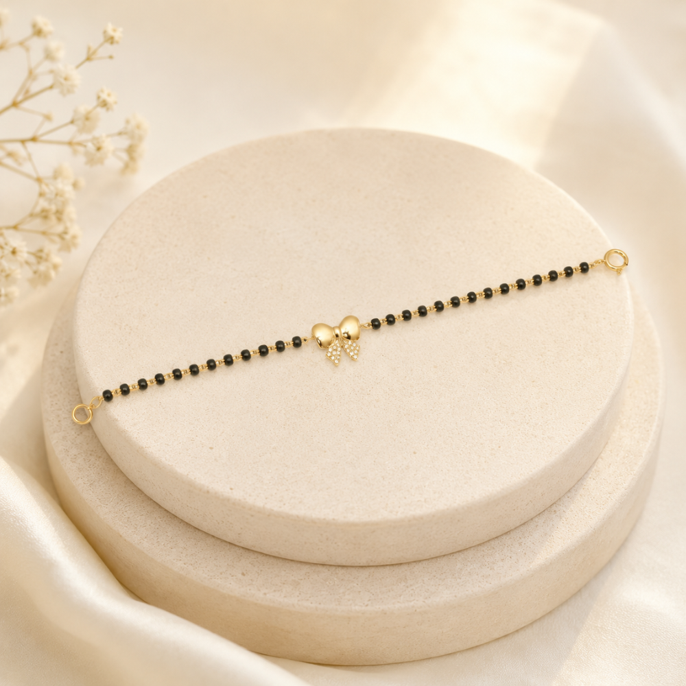 Gift box with baby bracelet — 14k gold bow kids nazariya ready for newborn gifting