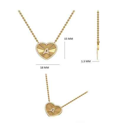 Heart Initial Medallion Diamond Necklace