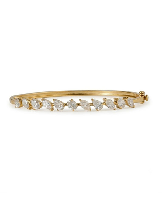 Multi-Shape Natural Diamond Cluster Wave Bracelet in Solid Gold - B5149