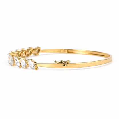 Multi-Shape Natural Diamond Cluster Wave Bracelet in Solid Gold - B5149