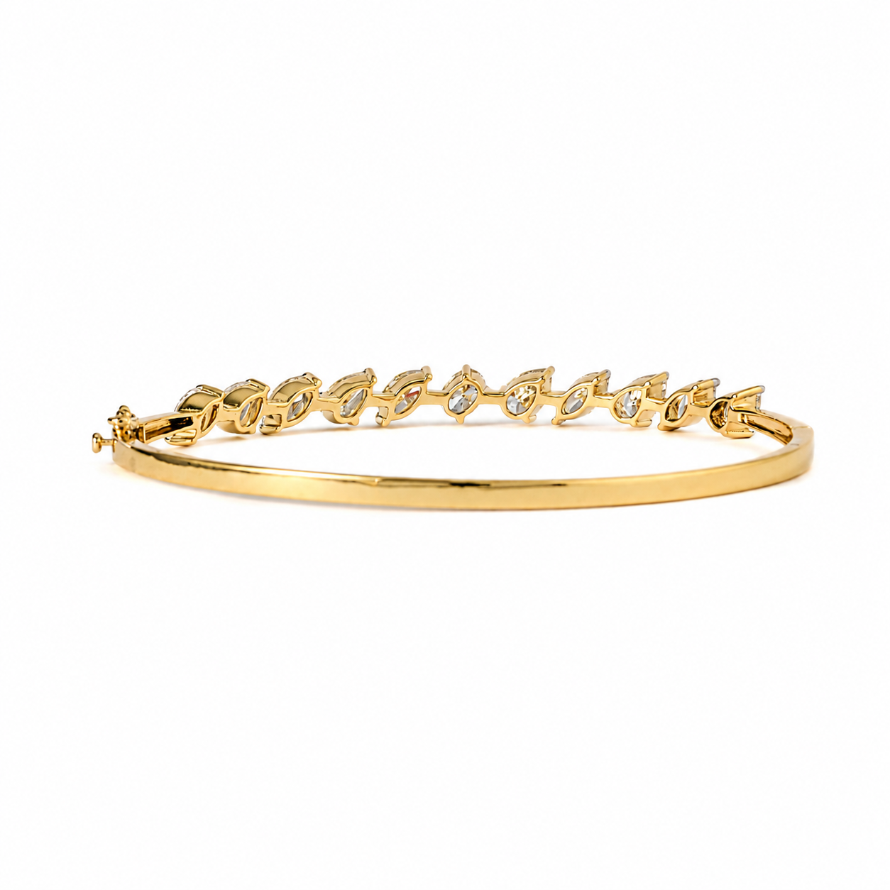Multi-Shape Natural Diamond Cluster Wave Bracelet in Solid Gold - B5149