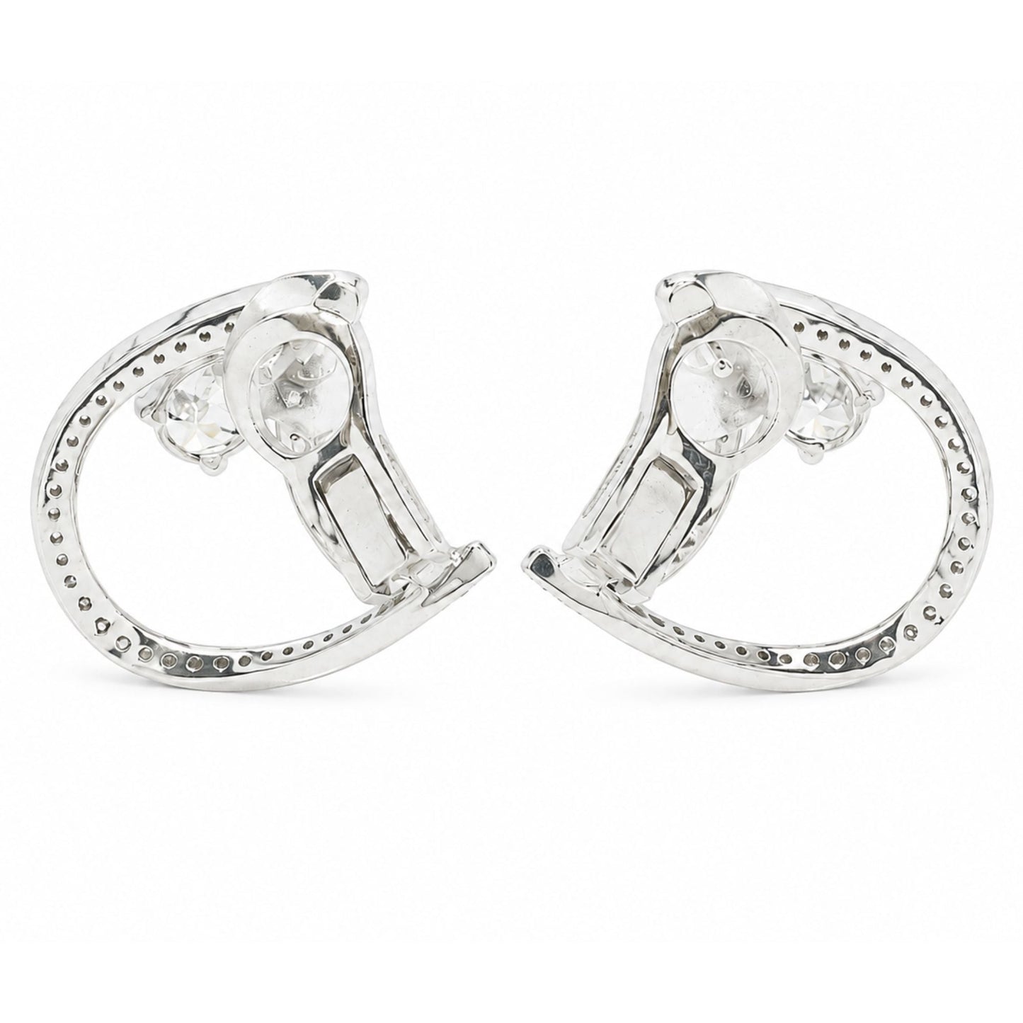 Pear Diamond Huggie Hoop Earrings