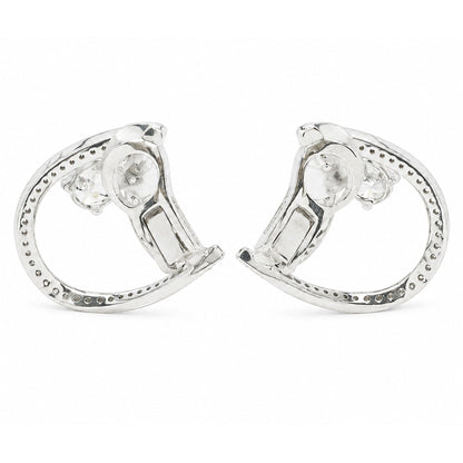 Pear Diamond Huggie Hoop Earrings