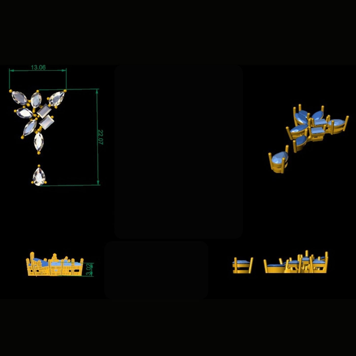 Fancy-Cut Natural Diamond Y Necklace