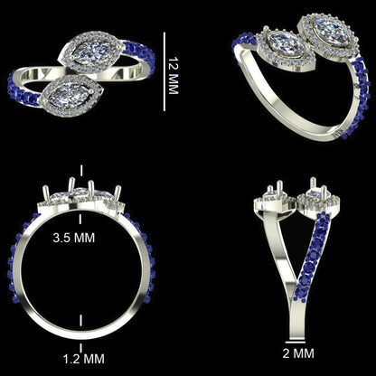 Toi Et Moi Marquise Diamond Ring
