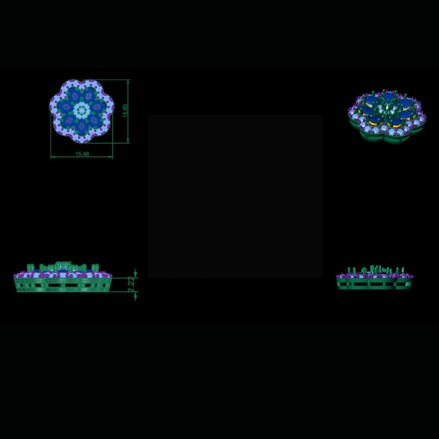 Sapphire Flower Pendant Necklace
