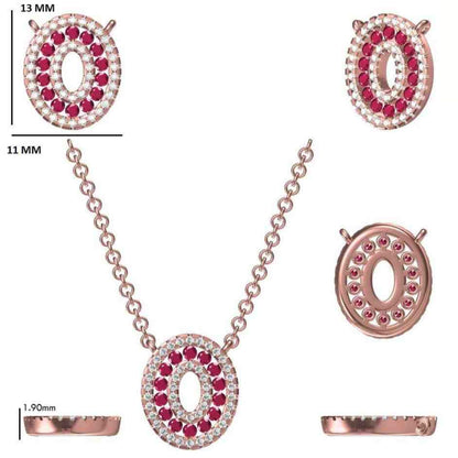Ruby Halo Pendant Necklace