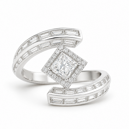 Princess Halo Natural Diamond Ring