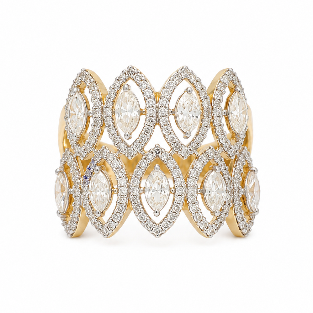 Double Row Marquise Diamond Ring