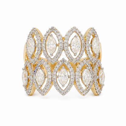 Double Row Marquise Diamond Ring