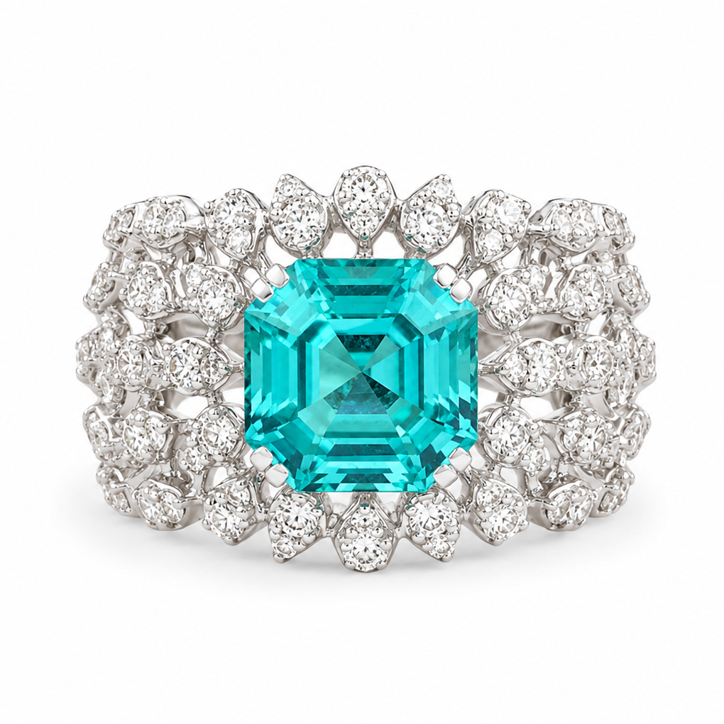 Aquamarine Diamond Ring