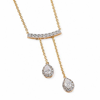 Teardrop Diamond Dangle Necklace
