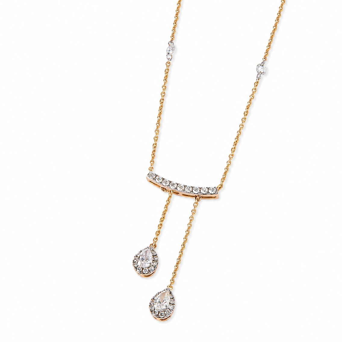 Teardrop Diamond Dangle Necklace