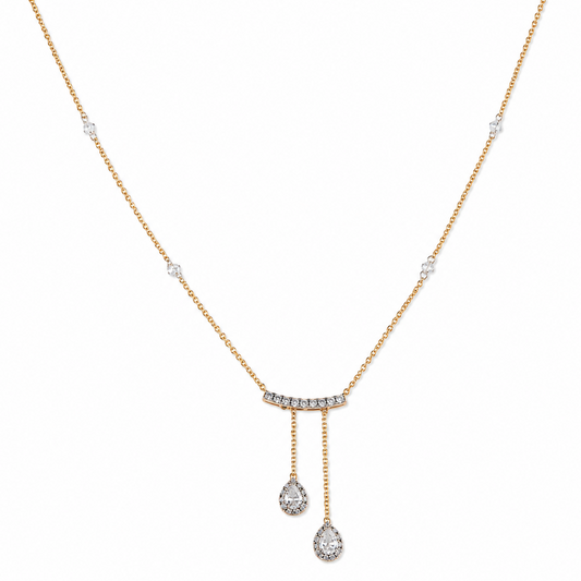 Teardrop Diamond Dangle Necklace