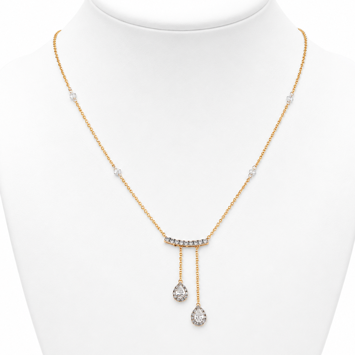 Teardrop Diamond Dangle Necklace
