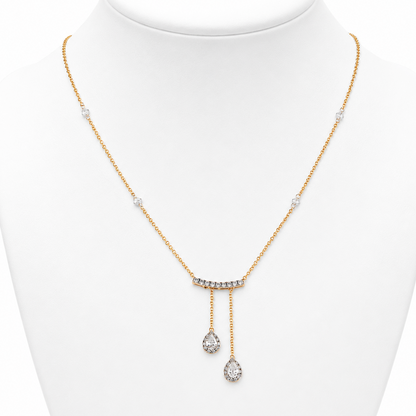 Teardrop Diamond Dangle Necklace