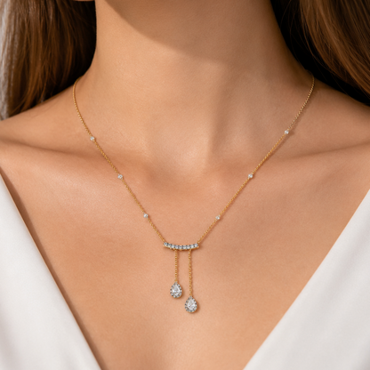 Teardrop Diamond Dangle Necklace