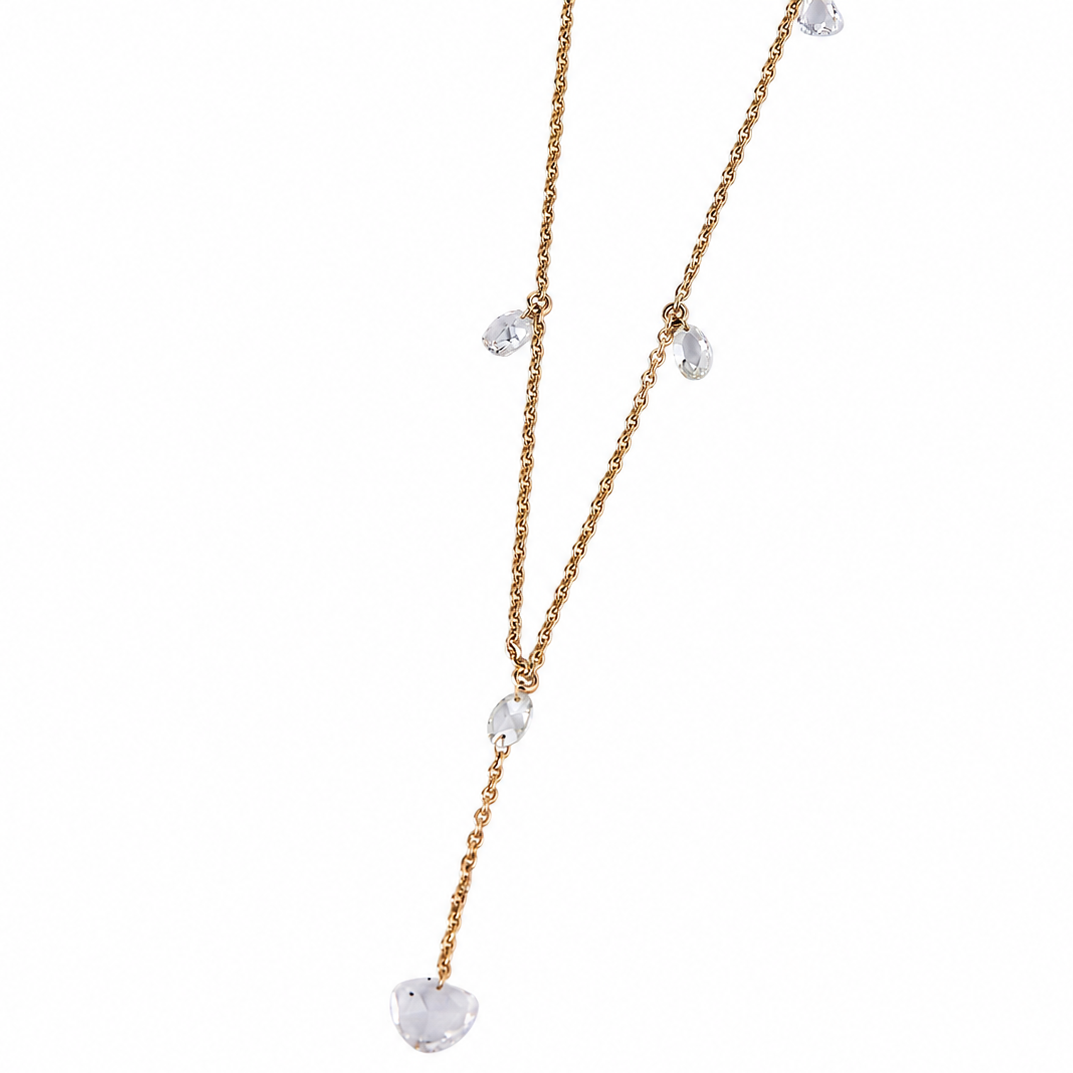 Rose-Cut Diamond Y-Drop Necklace