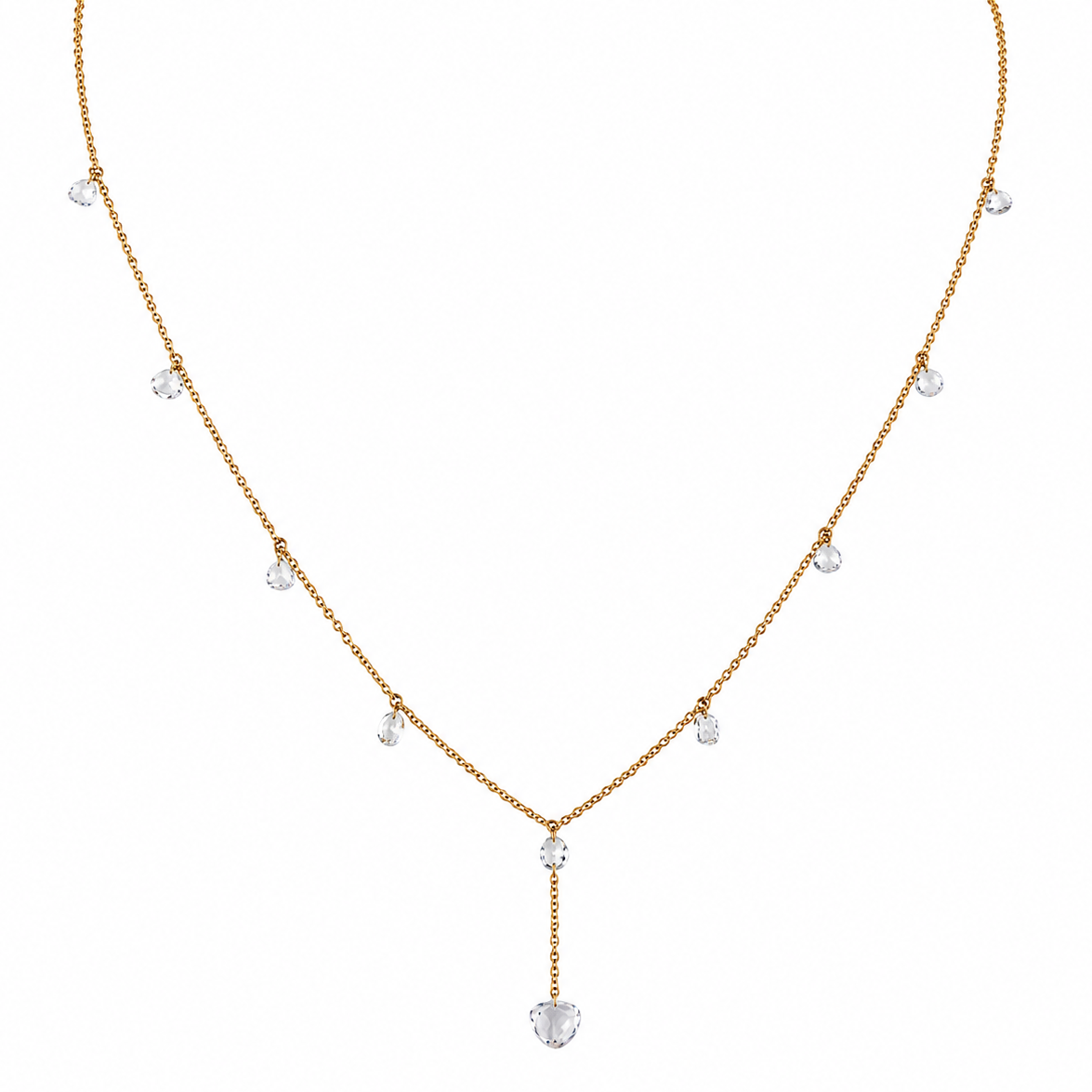 Rose-Cut Diamond Y-Drop Necklace