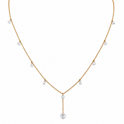 Rose-Cut Diamond Y-Drop Necklace