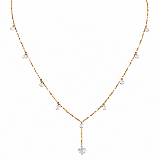 Rose-Cut Diamond Y-Drop Necklace
