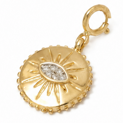 Evil Eye Sunburst Diamond Charm