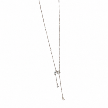Natural Diamond Asymmetrical Drop Necklace in Solid Gold