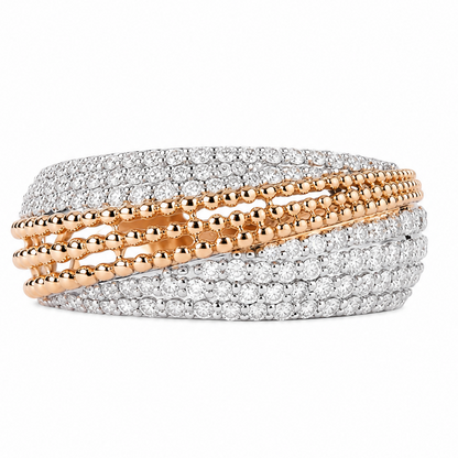 Pave Lattice Natural Diamond Broad Ring