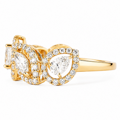 Multi-Shape Pear Marquise Diamond Eternity Ring