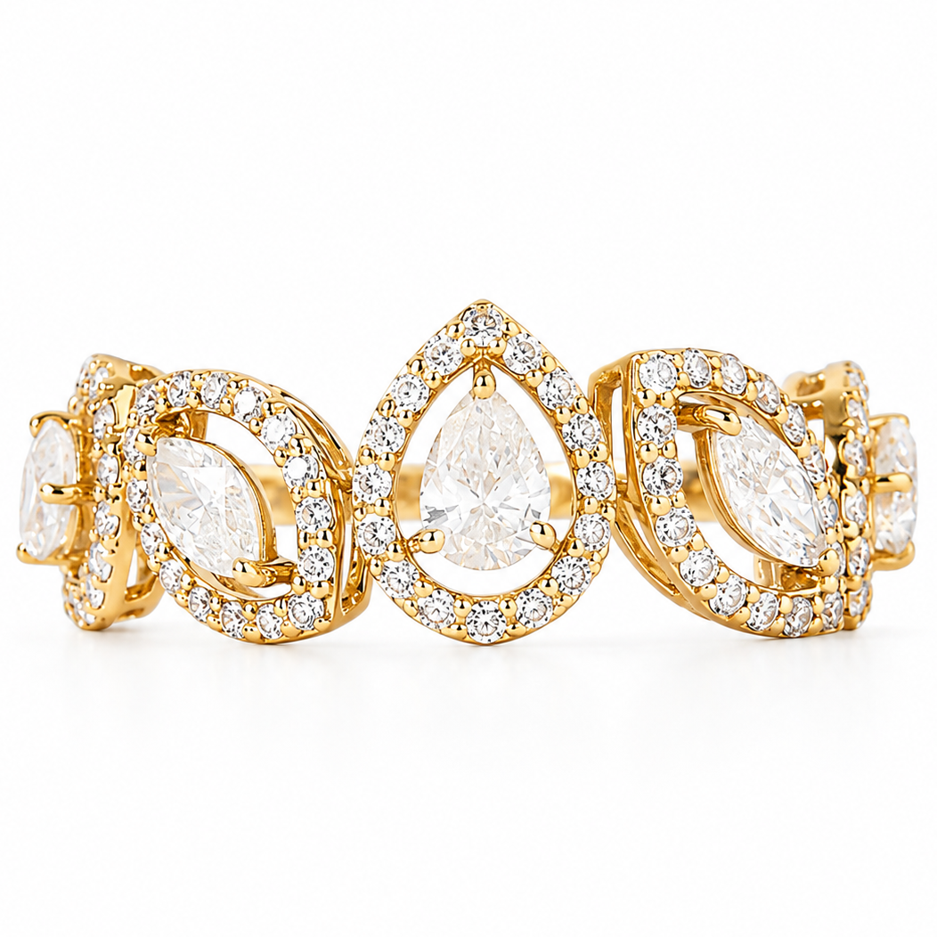 Multi-Shape Pear Marquise Diamond Eternity Ring