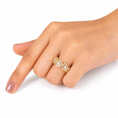 Multi-Shape Pear Marquise Diamond Eternity Ring